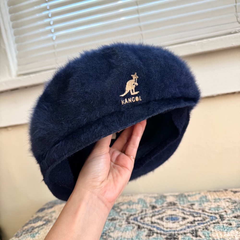 Vintage Kangol Furgora Apple Cap Navy Blue Furry Beret Hat | XL | Unisex Newsboy